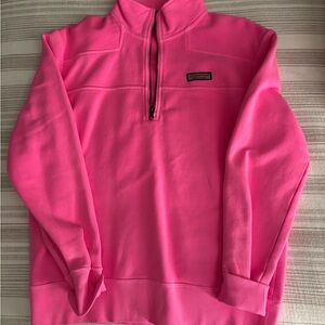 Vineyard Vines Women's Bright Pink Quarter-Zip Sweatshirt
